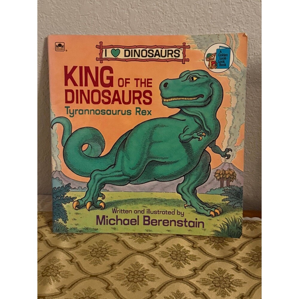 Vintage Golden Look Look Dinosaur Book T-Rex Michael Berenstain 1989 Kids